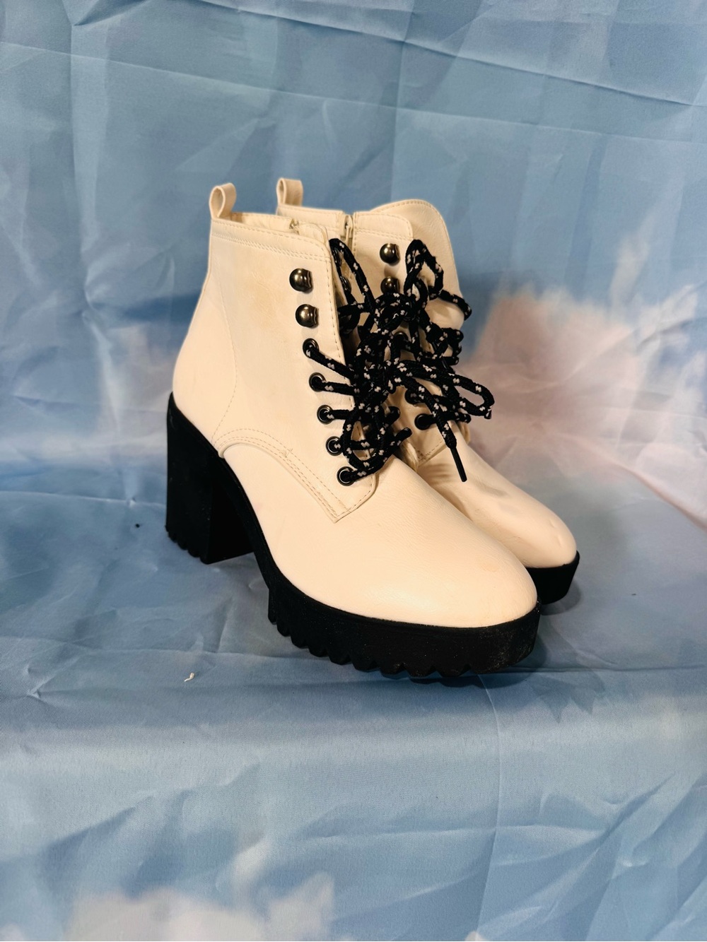 Chunky Lace-Up Platform Ankle Boots